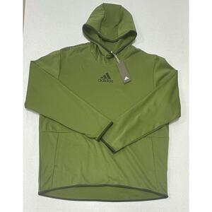 Adidas Climawarm Adult 2XL Green Hoodie Pullover Three Stripe Athleisure NWT